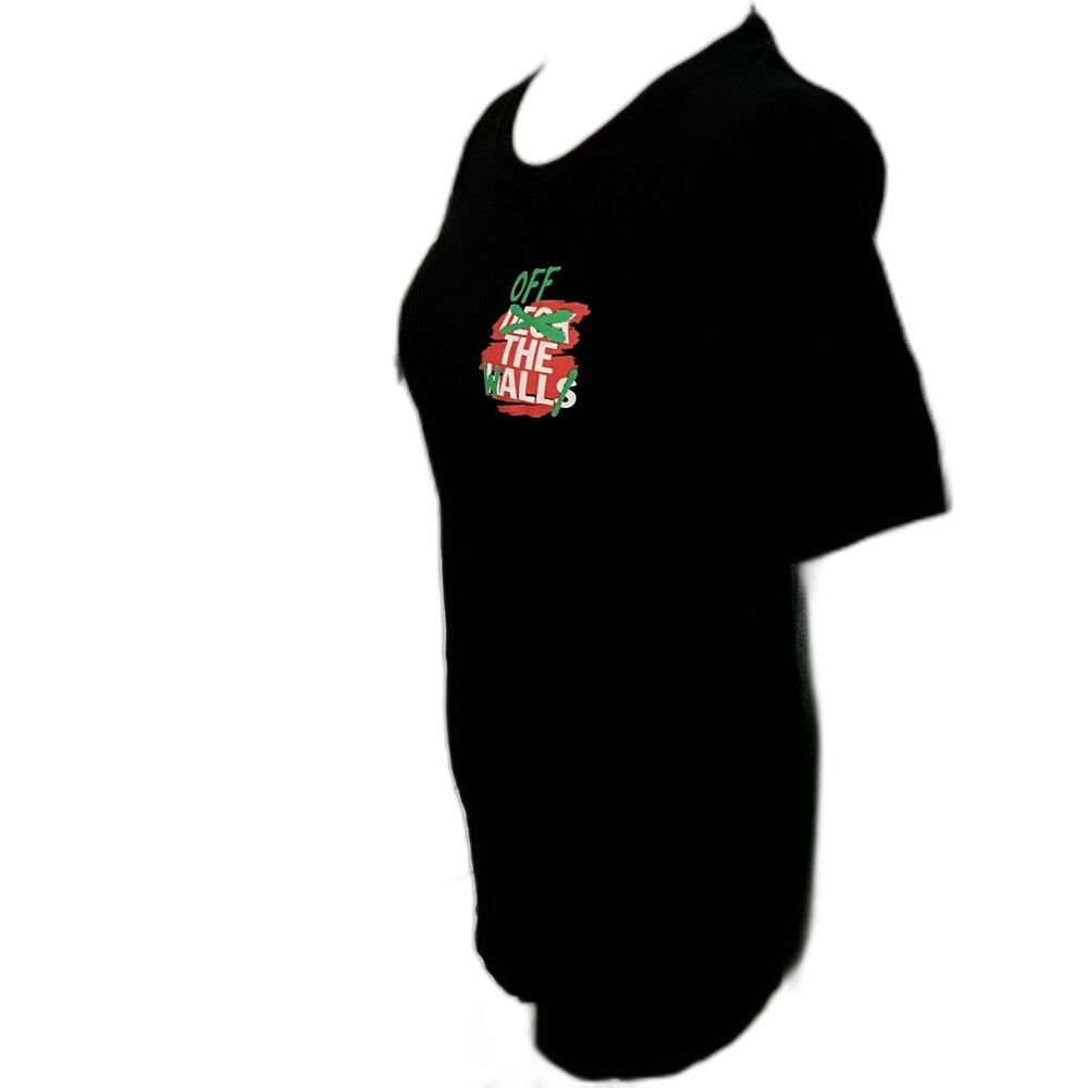 VANS Holiday Christmas Short Sleeve Black Shirt Size Small